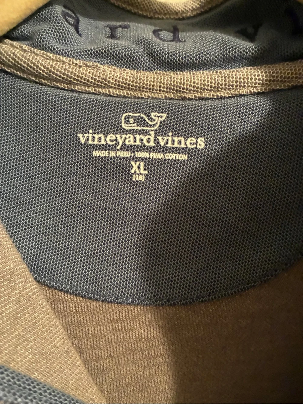 Vineyard Vines boys XL (18) gray 1/4 zip pullover Pima cotton sweatshirt